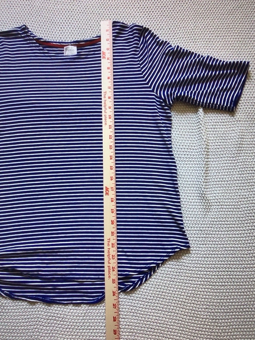 Cupio Blue and White Striped Short Sleeve Tee - Picture 4 of 8
